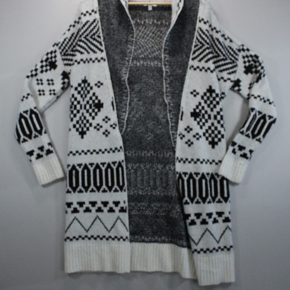 Maurices Womens S Geometric Open Front Longline Cowgirl Cardigan Sweater Western